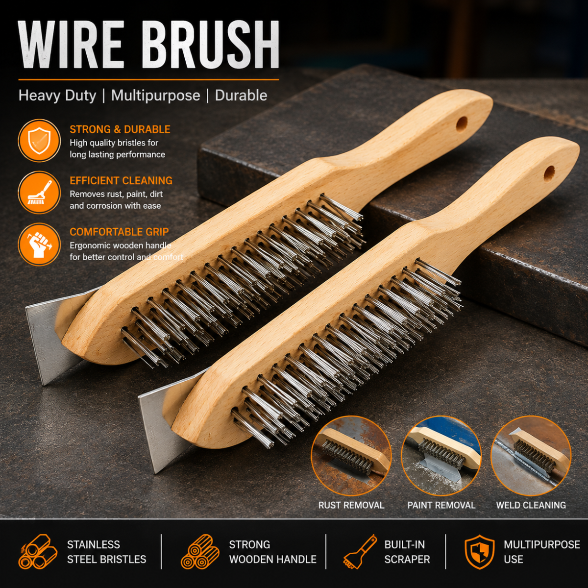 Wire Brush – Heavy Duty Cleaning Brush