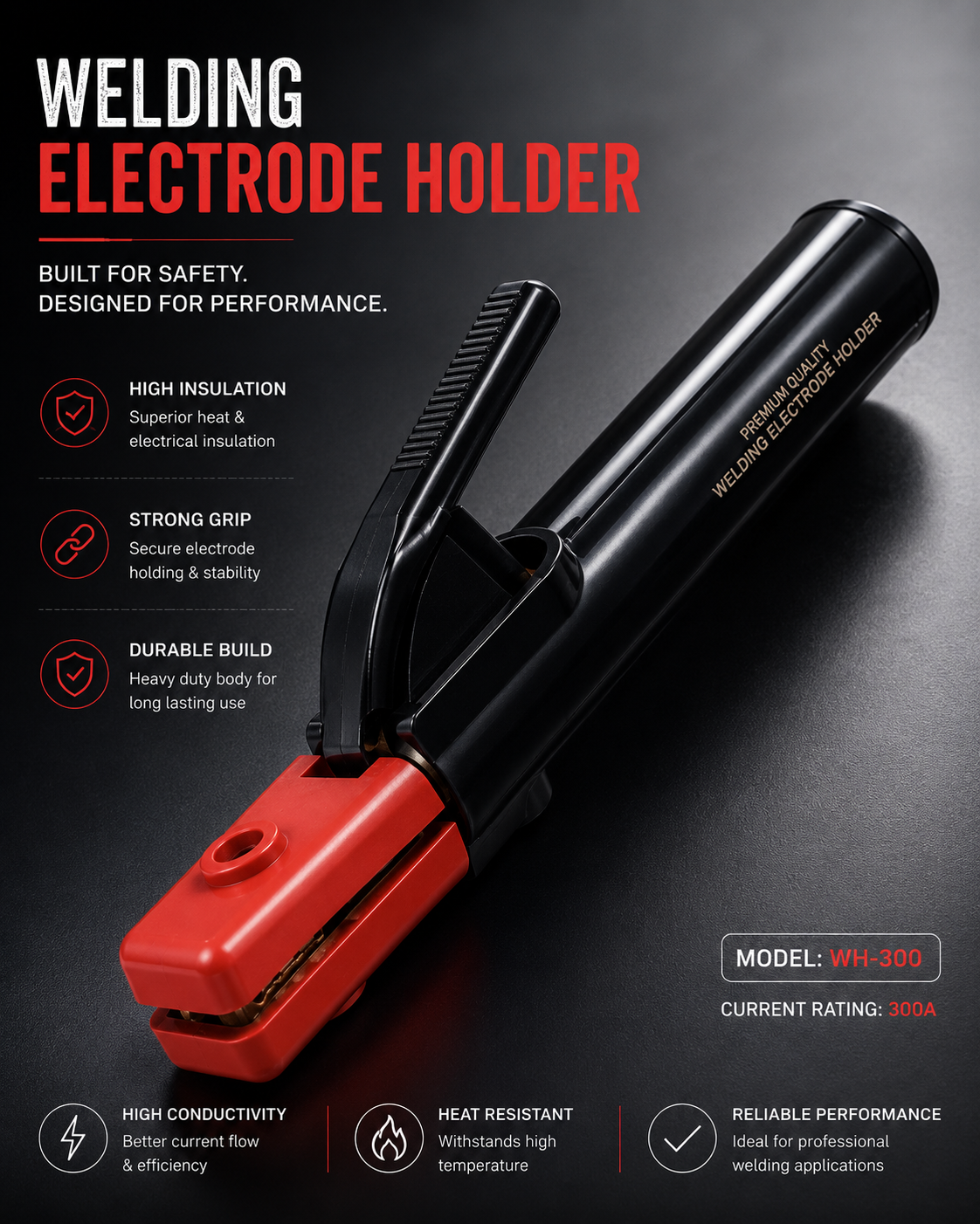Welding Electrode Holder (Stinger / Stick Clamp)