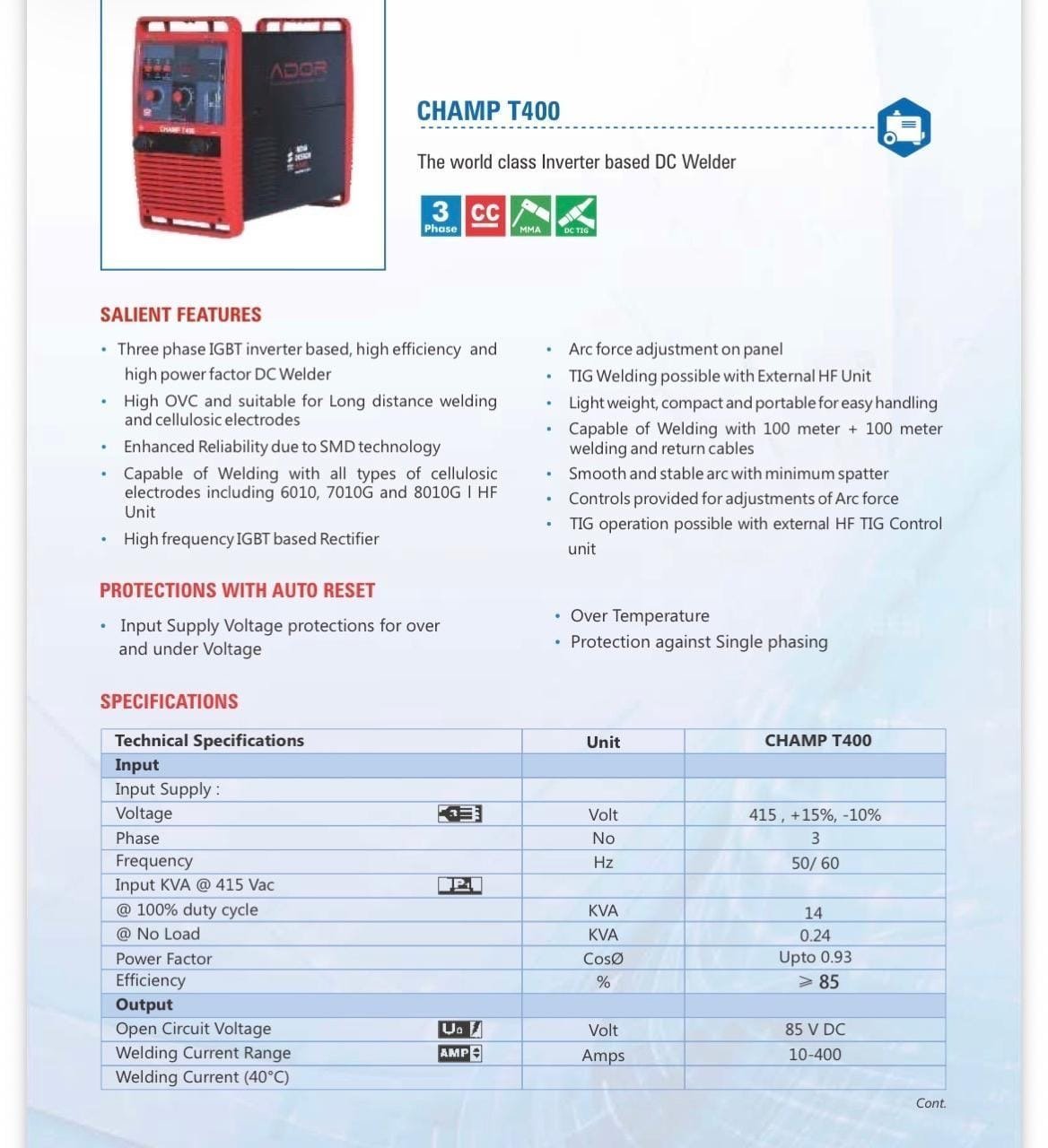 Champ T400 Inverter DC Welding Machine (400A) image 2