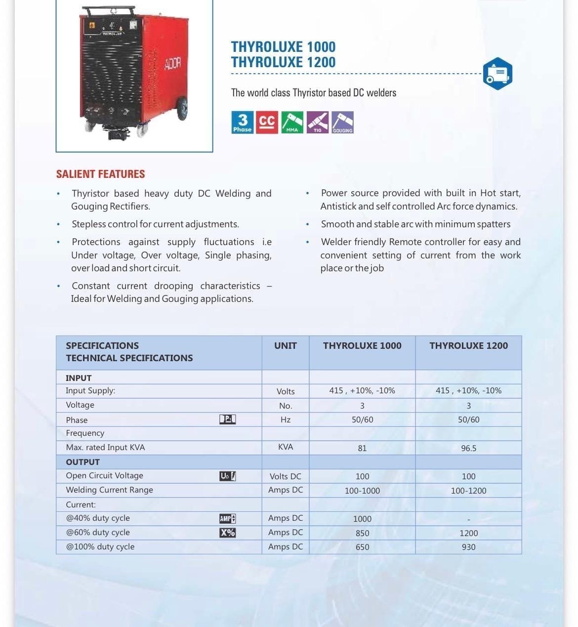 Thyroluxe 1000 DC Welding & Gouging Rectifier (1000A) image 2