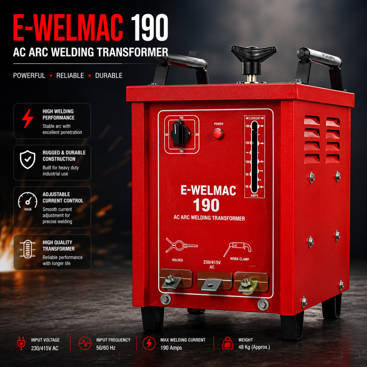 E-WELMAC 190 AC Arc Welding Transformer
