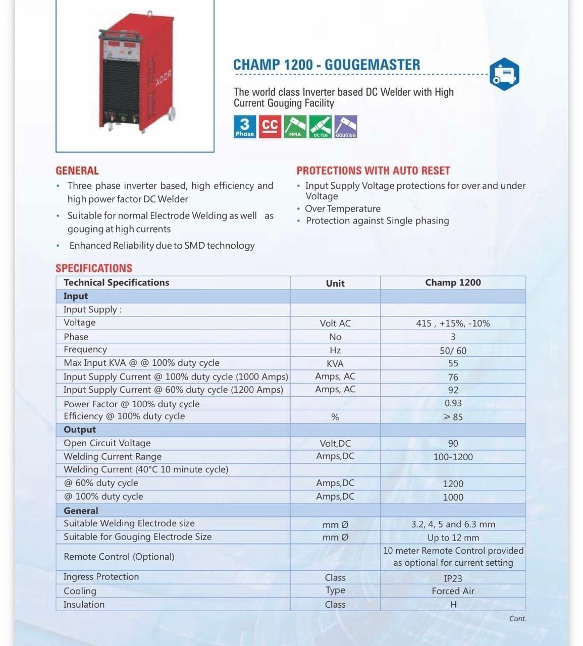 Champ 1200 Gougemaster Inverter DC Welder (1200A) image 2