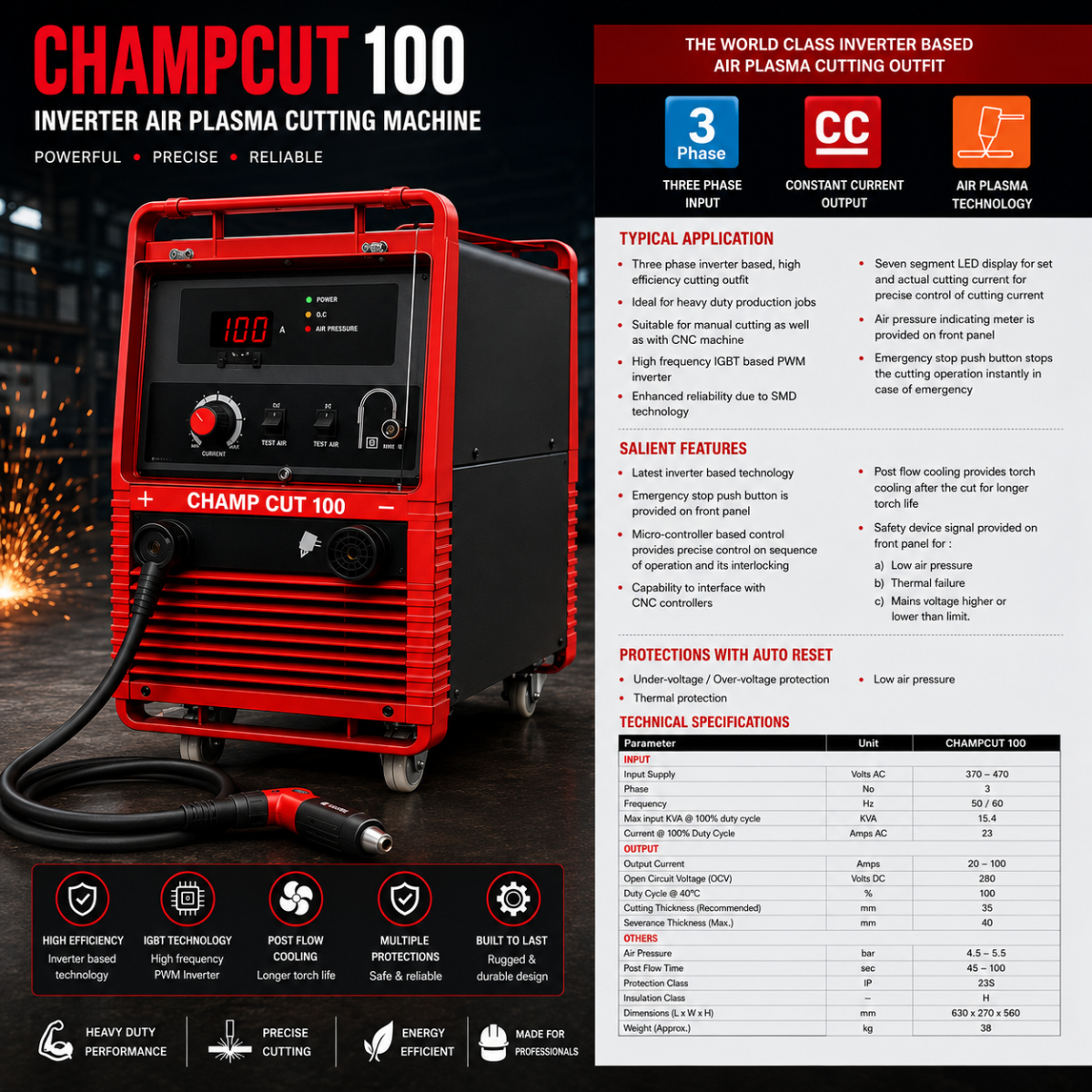 Champcut 100 Air Plasma Cutting Machine (100A) image 2