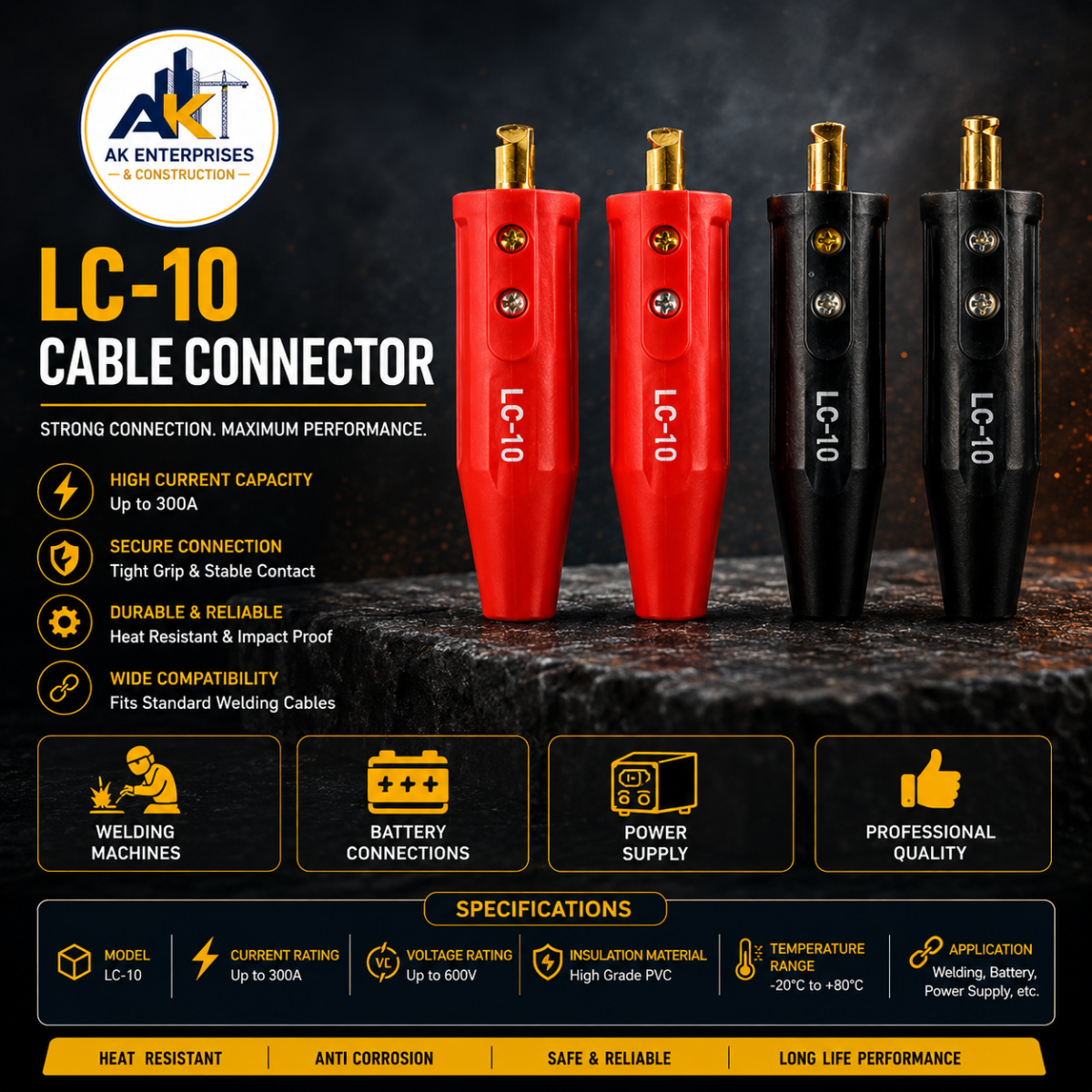 Lenco LC-10M-LG Welding Cable Connector (Light Green) image 2